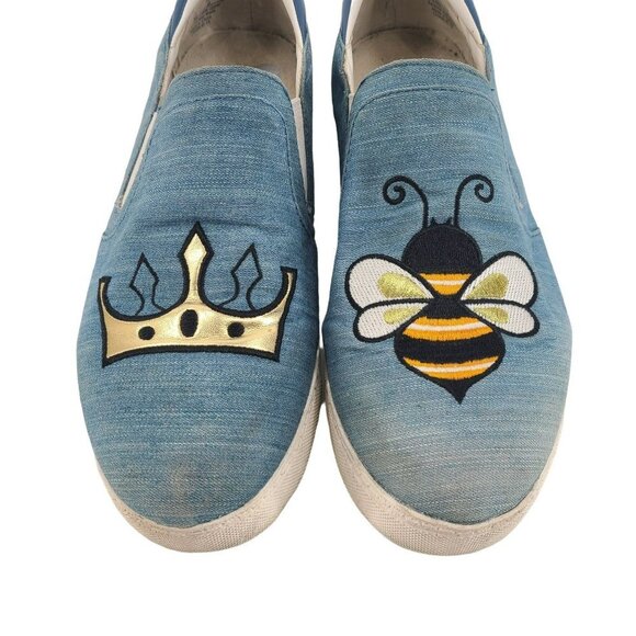 Sam Edelman Circus Canvas Sneaker Loafers Blue Size 9 - Picture 2 of 9